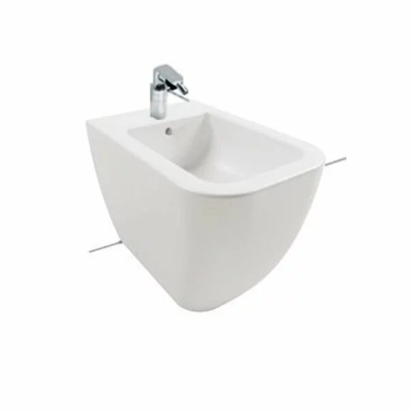 Set vas wc si bideu pe pardoseala Hatria Bianca Rimless BackToWall cu capac soft close - Img 4