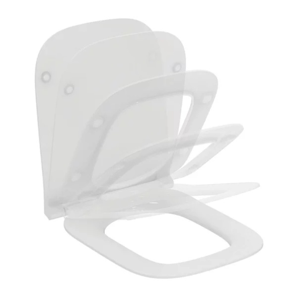 Set vas WC suspendat Ideal Standard I.life B cu capac slim softclose si set rezervor cu cadru incastrat si clapeta alba - Img 2