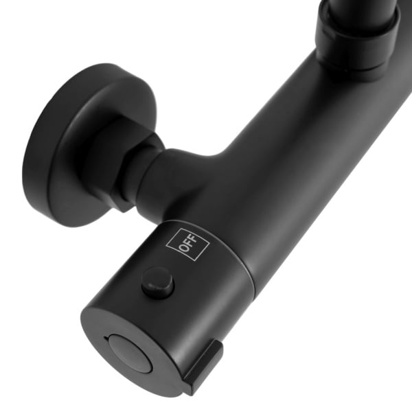Sistem Complet De Dus Cu Termostat REA BLISS BLACK, Montaj Pe Perete, Para Rotunda Tip Ploaie 20 xX 20 Cm, 2 Functii , Finisaj Negru Mat - Img 11