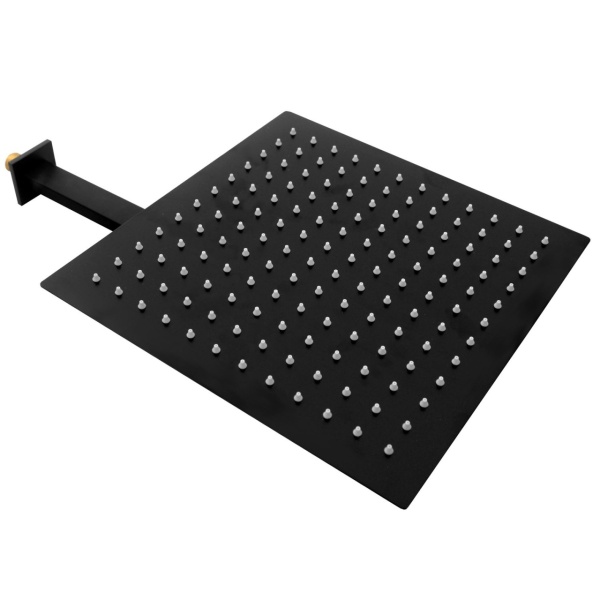 Sistem complet de dus REA FENIX, montaj incastrat in perete, ploaie de dus 25x25cm, finisaj negru mat - Img 4