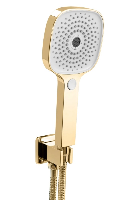 Sistem Complet De Dus REA ORIX GOLD BOX, Montaj In Perete, Para Patrata Tip Ploaie 25x25 Cm, 2 Functii De Curgere A Apei, Finisaj Auriu - Img 2