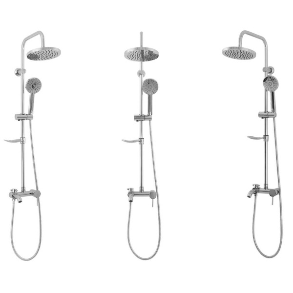 Sistem de dus REA LUIS CHROME, montaj pe perete, ploaie de dus, 3 functii, finisaj crom - Img 2