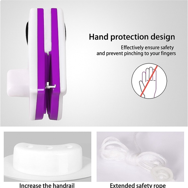 Stergator Geam Magnetic, SeveShop®, Aparat Spalat Geamuri, Pentru Geamuri Termopan 18-30 mm, Racleta Geamuri Duble Cu Sistem Magnetic Puternic, Curata Ambele Fete Simultan, Stergator Geam Cu Maner Ergonomic, Snur Siguranta, Mov - Img 7