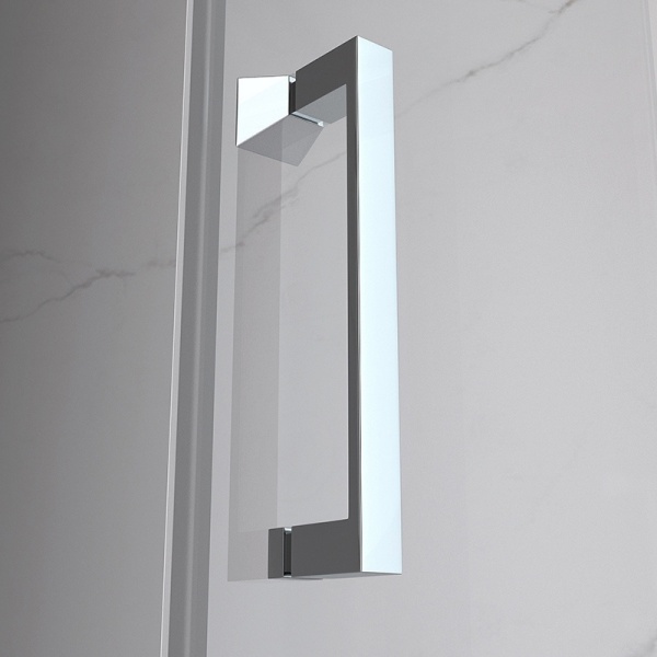 Usa de dus batanta din sticla securizata 6 mm cu rame cromate ZES-KZ18B-80, 80 x 195 cm - Img 6