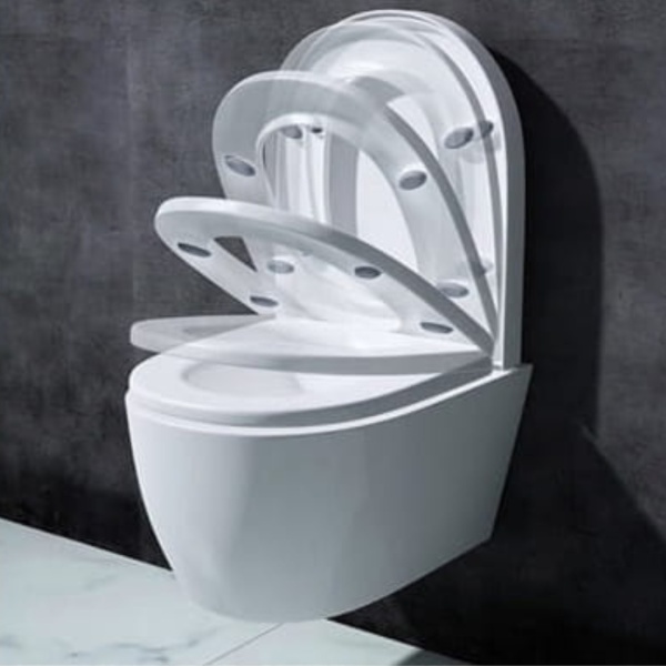 Vas WC PRO LAURA Rimless, suspendat, ceramica, 50 x 36 x 35.5 cm, Capac Soft-Close Duroplast Inclus, Alb - Img 2