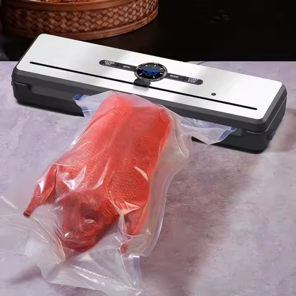 Aparat de Vidat si Sigilat Alimente SeveShop®, Bare de Lipire 30 cm, 7 Moduri de Operare, Uscat, Umed, Lichid, Display LED Tri-Color, Cutter Integrat, Tava Detasabila, Furtun pentru Recipiente, Sigilare Pana la 5 kg, Negru - Img 3