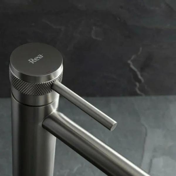 Baterie de lavoar pentru blat Rea Lungo Grip , Culoare Titanium - Img 2