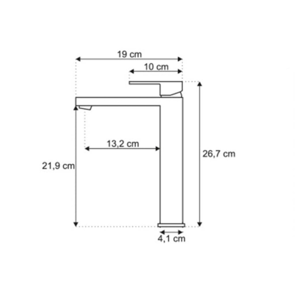 Baterie lavoar PRO QUADRO BLACK High, Montaj pe blat, inaltime 27cm, finisaj Negru Mat - Img 5