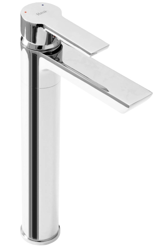 Baterie Lavoar REA ARGUS CHROME HIGH, Montaj Pe Blat, Capat Fix, Monocomanda, Inaltime 28.5 Cm, Culoare Crom, Finisaj Lucios - Img 5