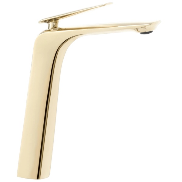 Baterie Lavoar REA JAGER GOLD HIGH, Montaj Pe Blat, Capat Fix, Monocomanda, Inaltime 28.5 Cm, Auriu - Img 4
