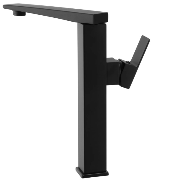 Baterie Lavoar REA LEVI BLACK HIGH, Montaj Pe Blat, Capat Fix, Monocomanda, Inaltime 29.5 Cm, Negru - Img 2