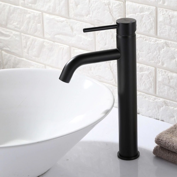 Baterie lavoar REA LUNGO BLack, Inaltime 28cm, finisaj Negru Mat - Img 5