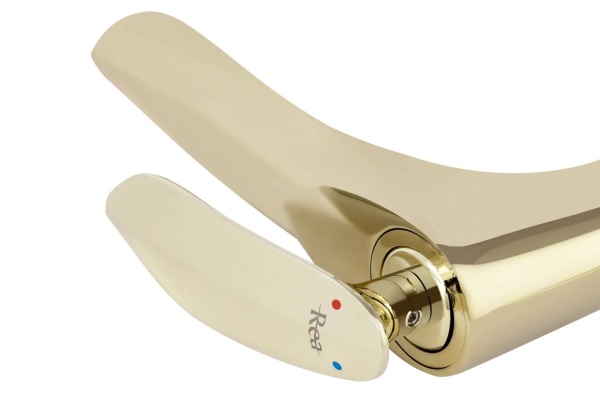 Baterie Lavoar REA ORBIT GOLD HIGH, Montaj Pe Blat, Capat Fix, Monocomanda, Inaltime 29 Cm, Auriu - Img 2