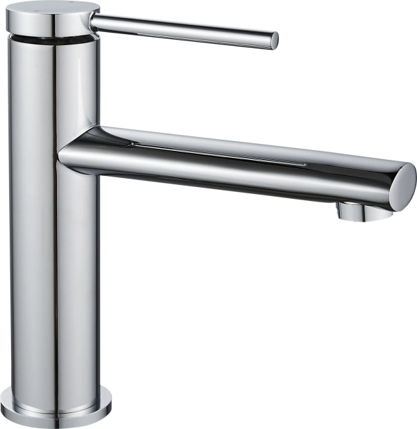 Baterie Lavoar REA OVAL CROM LOW, Montaj Pe Blat, Capat Fix, Monocomanda, Inaltime 18 Cm, Crom - Img 4