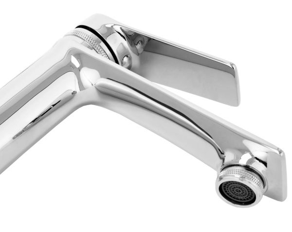 Baterie Lavoar REA VIRAL CHROME HIGH, Montaj Pe Blat, Capat Fix, Monocomanda, Inaltime 30.5 Cm, Crom - Img 3