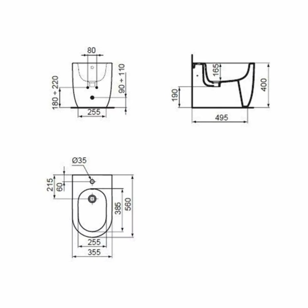 Bideu pe pardoseala Ideal Standard Atelier Blend Cube BTW, Culoare Alb Lucios - Img 10