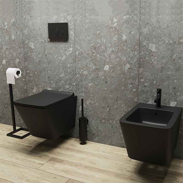 Bideu suspendat cu fixare ascunsa Spectrum Lima 34 x 45.8 cm negru mat - Img 2