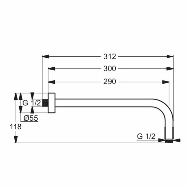 Brat de dus Ideal Standard IdealRain L1 300 mm - Img 2