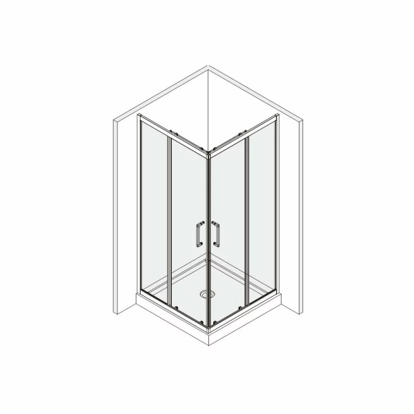 Cabina de dus 90x90 cu usi glisante Mediterraneo Hector, Negru mat - Img 2