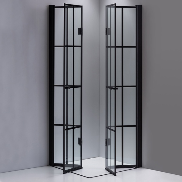 Cabina de dus BS08B Patrata 90x90cm Design Modern Negru + Cada de Dus Riko, Culoare Negru - Img 3