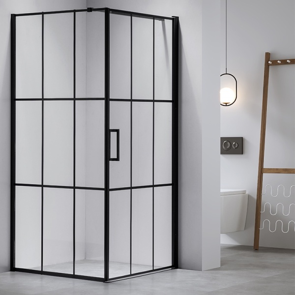 Cabina de dus BS13A Patrata 80x80cm, Culoare Negru + Cadita de dus ST02A ,Culoare Negru - Img 3