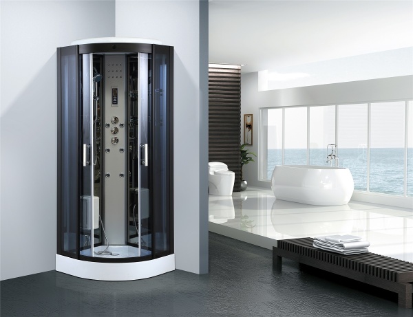 Cabina de dus cu hidromasaj, Dimensiuni 80x80x215 cm, Culoare Negru - Img 7