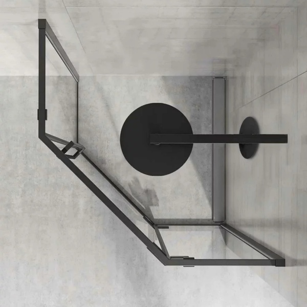 Cabina de dus DIAMOND BLACK MAT 80x80 cm - Img 2