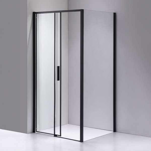Cabina de dus dreptunghiulara din sticla securizata si rame negre Nova 120 x 80 cm - Img 6