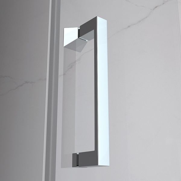 Cabina de dus Dreptunghiulara KZ103C, Dimensiune 120x80cm, Culoare Crom+Cadita de dus SXL03E negru - Img 6