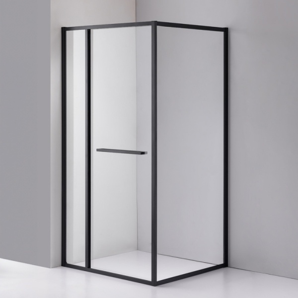 Cabina de dus KIRA Dreptunghiulara 110x90cm, Design Modern, Culoare Negru - Img 3