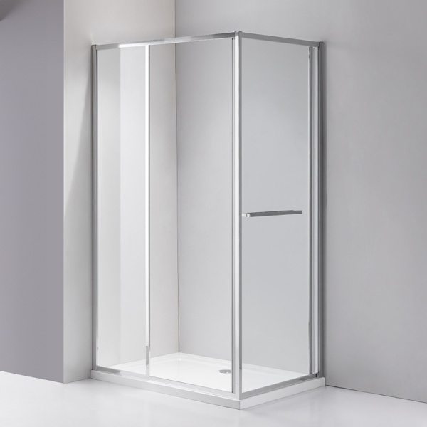 Cabina de dus Kira Dreptunghiulara 90x80cm, Design Modern, Culoare Crom - Img 3