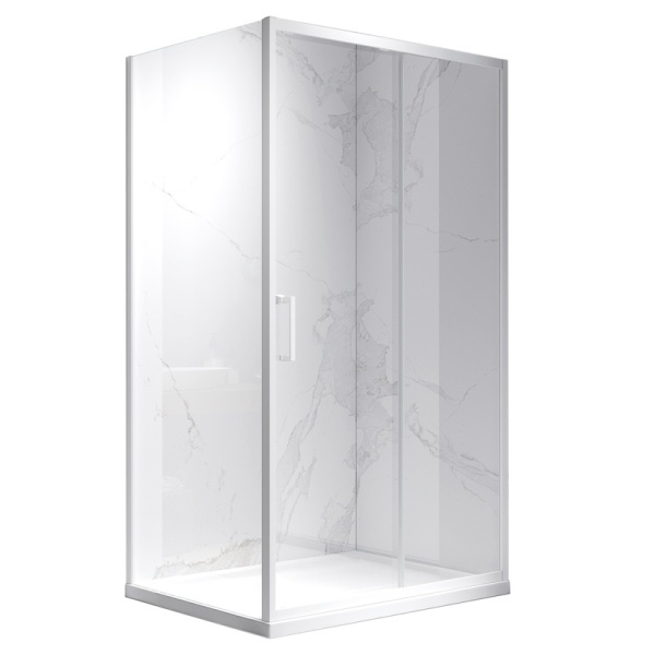 Cabina de dus KZ103 Dreptunghiulara 90x80cm, Design Modern, Culoare Alb - Img 3