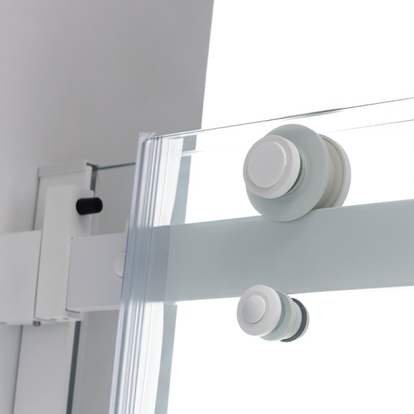 Cabina de dus KZ203B, Dimensiune 110x80cm, Usi glisante, Culoare Alb - Img 3