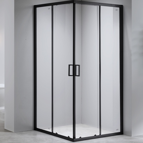 Cabina de dus patrata din sticla securizata 5mm cu rame negre BL30A 80 x 80 cm - Img 4