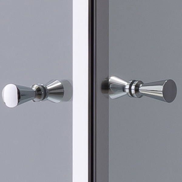 Cabina de dus Patrata KZ1290C, Dimensiune 100x100cm, Culoare Crom+Cadita de dus SXL02C alba - Img 6