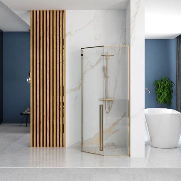 Cabina de dus REA DIAMOND GOLD, Dimensiune 90x90cm, Inaltime 195 cm, Nano Easy Clean, grosime sticla 6 mm - Img 6