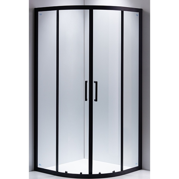Cabina de dus semicirculara din sticla securizata si rame negre cu cadita alba inclusa BS01A-SXL01A 80 x 80 cm - Img 3