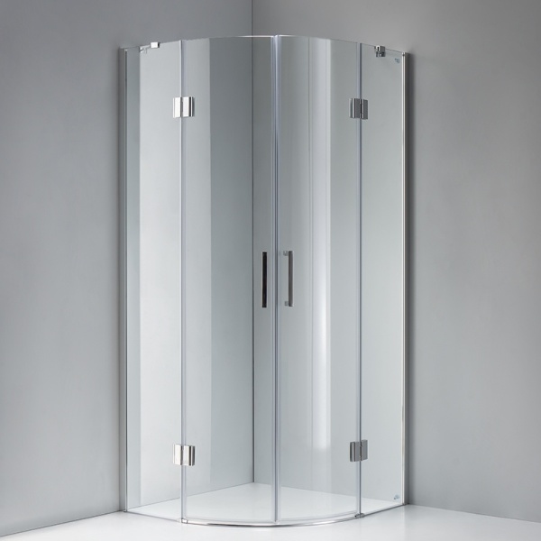 Cabina de dus Semirotunda KZ92A, Design Modern 80x80cm, Culoare Crom - Img 3