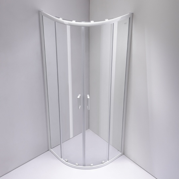Cabina de dus Semirotunda KZ94D, Dimensiune 70x70cm, Culoare Alb - Img 4