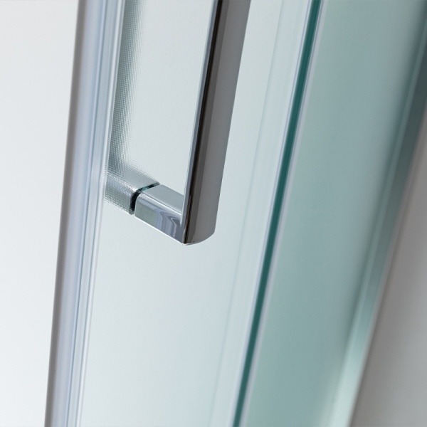 Cabina de dus semirotunda montaj dreapta din sticla securizata mata si rame cromate Maja 115 x 85 mm - Img 5