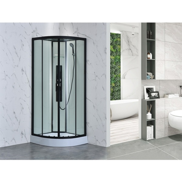 Cabina dus de colt, Cadita Semicirculara, 90x90cm, Inaltime 210 cm, Cu Hidromasaj - Img 2