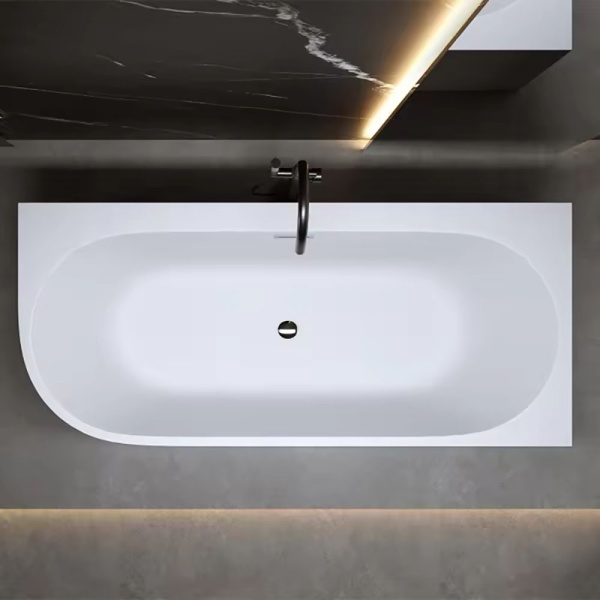 Cada de baie Autoportanta 150x75x58cm, Montaj pe Perete/Dreapta ,Design Modern Elegant , Culoare Alb - Img 5