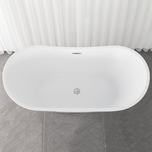 Cada De Baie De Sine Statatoare 160x75x73cm, Design Elegant , Culoare Alb - Img 2
