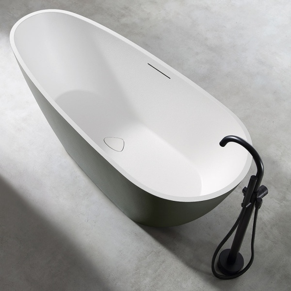 Cada De baie Freestanding, Design Modern170x75x60cm, Strat Abraziv, Culoare Grey/White - Img 3