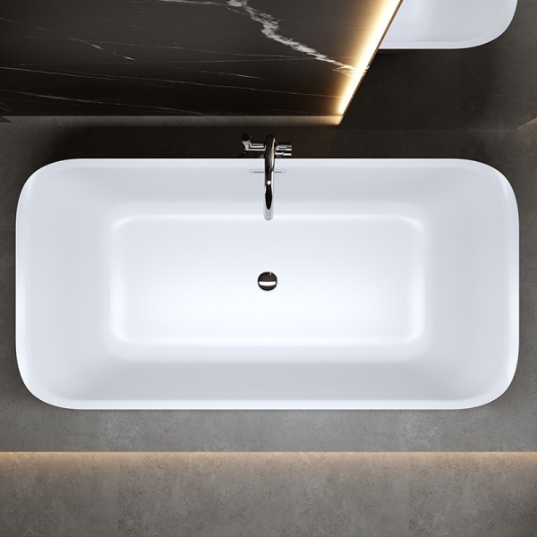 Cada de baie Viana 511C 170x80cm, Culoare alb , Deversor Cromat - Img 3