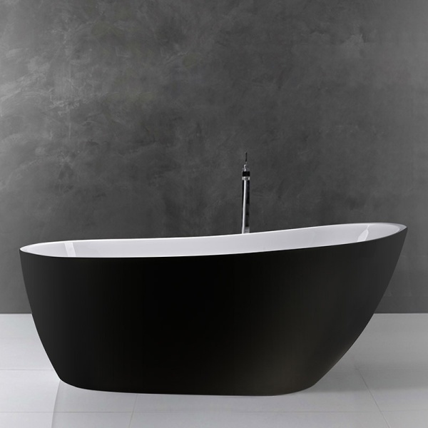 Cada freestanding, Florida, Natalia Black, ovala, culoare alb si negru, dimensiune 152x76cm - Img 3