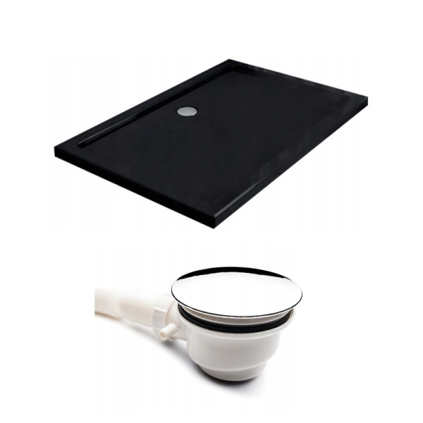 Cadita de dus 120x80cm Dreptunghiulara Slim ST03C, Culoarea Negru - Img 4