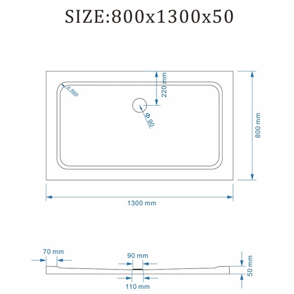 Cadita de dus 130x80cm, Dreptunghiulara Slim ST03D, Culoare Alb - Img 9