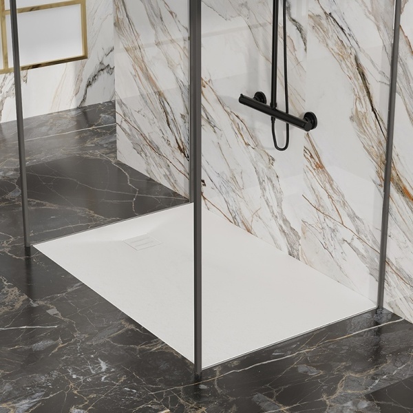 Cadita de dus dreptunghiulara slim finisaj mat RIKO 90 ?? 70 cm alba - Img 2
