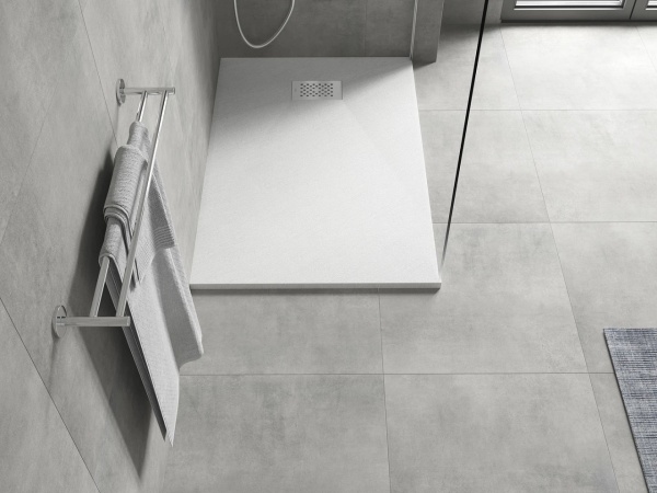 Cadita de dus Hugo 110x90 cm, alb??, SMC, cu capac inox ?? Model 42109011-X - Img 2